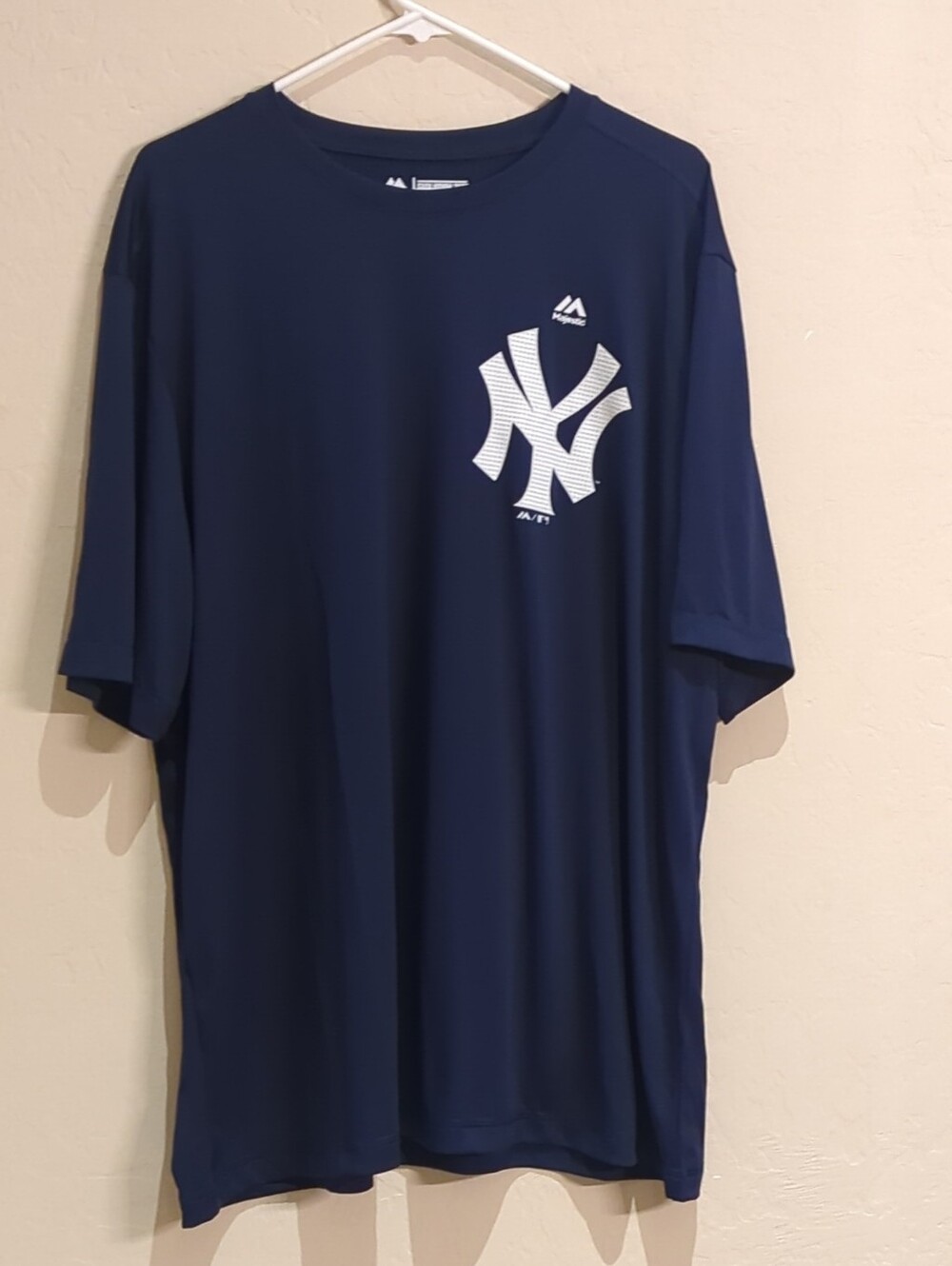 Majestic New York Yankees MLB Cool Base Evolution Blue Short Sleeve Shirt 2XL